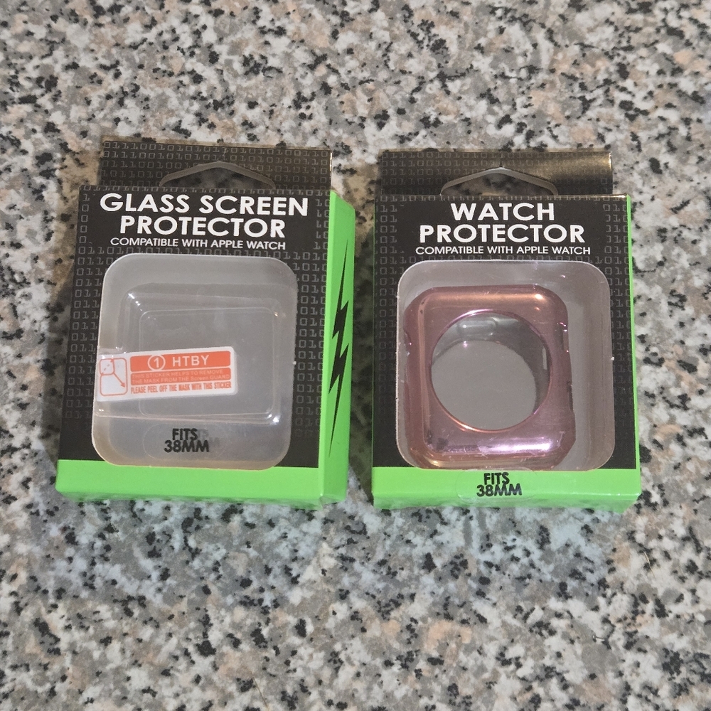 ๐๐ Glass Screen Protector and Watch Protector Set for Apple Watch - Pink - Picture 1 of 3